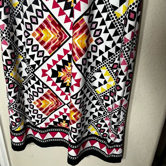 Eliza J Sheath dress knee length short sleeve Shift Sheath sz 6 geometric print - Picture 3 of 9